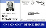 John Joseph Moakley "One-On-One" Office Hours mailing, 1997 by John Joseph Moakley