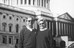 John Joseph Moakley and Evelyn Moakley standing in front of the United States Capitol, 1985 by unknown