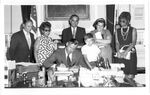 John Joseph Moakley and constituents watch as Massachusetts Governor Frank Sargent signs the Fair Housing Bill, 1969 by unknown