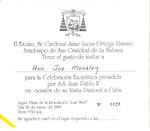 John Joseph Moakley's invitation to Eucharist celebration in Cuba, 25 January 1998 by unknown