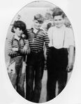 John Joseph Moakley with brothers Robert Moakley (left) and Thomas Moakley (center), 1930s by unknown