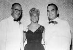 John Joseph Moakley, Evelyn Moakley and unidentified man at social event, 1960s by unknown