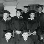 John Joseph Moakley and classmates at the 1956 Suffolk University Law School commencement by unknown