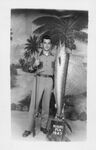 John Joseph Moakley posing with a sailfish and fishing pole in Miami, Florida, 1947 by unknown