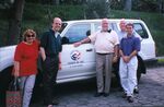 John Joseph Moakley and James P. McGovern in front of Peace Corps truck in El Salvador, November 1997 by unknown