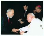 John Joseph Moakley with Pope John Paul II on a congressional trip to the Vatican, January 2001 by unknown