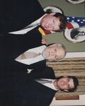 John Joseph Moakley with Kevin Ryan and Fred Clark at the Moakley Portrait Unveiling Ceremony, 2001 by unknown