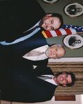 John Joseph Moakley with David Carreiro and Fred Clarke at the Moakley Portrait Unveiling Ceremony, 2001 by unknown