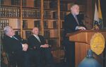 John Joseph Moakley speaking at podium during Suffolk University Law Library Dedication, 13 January 2000 by Gary Campagna Photography