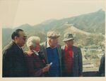 Tip O'Neill and others on the Great Wall of China as part of a congressional delegation to China, 3 April 1983 by unknown