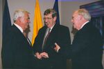 Suffolk University President David Sargent and others at the Suffolk University Law Library Dedication, 13 January 2000 by Gary Campagna Photography