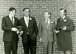 Ray Flynn, John Joseph Moakley, William M. Bulger at award ceremony, 1973 by unknown