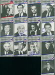 Collage of trading cards featuring the Massachusetts congressional delegation (11 congressmen, 2 senators) from 101st Congress (many include signatures), 1989 by unknown