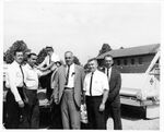 John Joseph Moakley (second from left) and William M. Bulger (second from right) meeting at site with Metropolitan District Commission (MDC) officials, 1966 by unknown