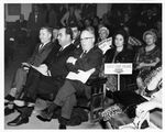 John Joseph Moakley (front row, center) and William M. Bulger (front row, left) at a "Save Our Park" hearing by unknown