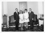 William M. Bulger (at far right) with unknown group at the Massachusetts State House by unknown