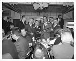 Men holding a cane at a Saint Patrick's Day event in South Boston, Mass., circa 1960s by James F. McDevitt