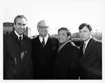 Tour of the Ted Williams Tunnel in Boston, Mass: (left to right) Fred Salvucci; John Joseph Moakley; Representative Norman Mineta (D-CA); unidentified man by unknown