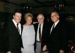 John Joseph Moakley, Evelyn Moakley and Red Auerbach and another guest at an unidentified event, 1980s-1990s by unknown