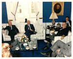 John Joseph Moakley, Irish Prime Minister Charles Haughey and others at a meeting during a visit to Washington, D.C., 3/16/1989 by unknown