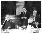 Italian Prime Minister Francesco Cossiga with Congressman John Joseph Moakley and others during a visit to Washington, D.C., 1980s by unknown