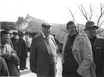 Congressmen John Joseph Moakley, Dan Rostenkowski, and Thomas P. "Tip" O'Neill stand in front of the Great Wall of China by unknown