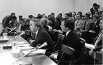 Congressman John Joseph Moakley testifying at a congressional hearing regarding Fire-safe cigarettes in Washington, D.C. by unknown