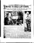 Boston Globe news clipping announcing "Movies to Build Law School" about the opening of Suffolk University Law School's new Archer Building (20 Derne Street) and theatre, also includes a picture of student Nelson D. Simons, who was the law school's first Native American graduate, 4/5/1921 by Boston Globe