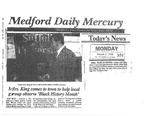 Newsclipping about Corretta Scott King's Black History Month Speech at Suffolk University from the Medford Daily Mercury, 3/2/1998 by Medford Daily Mercury