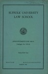 Suffolk University Law School Catalog, 1939-1940