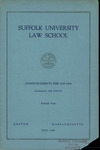 Suffolk University Law School course catalog, 1944-1945