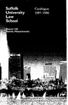 Suffolk University Law School course catalog, 1985-1986 by Suffok University